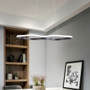 Wave Acrylic Ceiling Pendant Light Simple Style Coffee LED Chandelier Light Fixture in Warm/White Light, 25.5