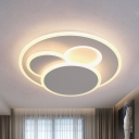 Acrylic Overlapping Ceiling Fixture Simple White LED Flush Mount Light in Warm/White Light