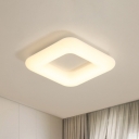 Square Acrylic Flush Lighting Modernist 18