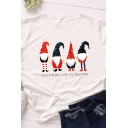 Chic Girls' Short Sleeve Crew Neck JUST HANGIN' WITH MY GHOMIES Letter Santa Claus Printed Relaxed T Shirt