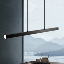Linear Acrylic Island Ceiling Light Contemporary Black LED Hanging Light Kit, 23.5