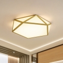 Pentagon Ceiling Lighting Modern Acrylic Gold 16.5