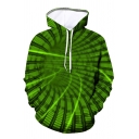 Unisex Fashionable Tunnel Vortex 3D Pattern Long Sleeve Baggy Pullover Hoodie