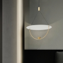 Semicircle Pendant Light Kit Simple Style Acrylic Gold LED Hanging Ceiling Light