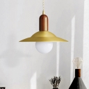Brass Saucer Pendant Lamp Contemporary 1 Light Metal Suspension Light for Dining Room