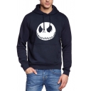 Men's Fancy Devil Face Print Long Sleeves Casual Drawstring Hoodie