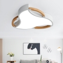 Triangle Ceiling Light Fixture Modernism Wood White 16