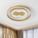 Gold Round Ceiling Lamp Postmodern Acrylic 16