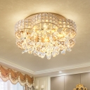 Faceted Crystal Petal Ceiling Mount Contemporary LED Gold Flushmount Ceiling Lamp in Warm/White/Neutral Light