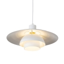 Metal Three-Shade Pendant Light Fixture Contemporary 1 Light White Down Lighting for Dining Room