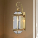 Geometric Living Room Wall Sconce Traditional Metal 1 Bulb Brass Wall Mounted Light Fixture