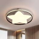 Five-Pointed Star Ceiling Light Simple Acrylic Black-White 19.5