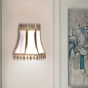 Paneled Bell White Glass Sconce Traditionalism 1 Head Living Room Wall Mounted Light Fixture