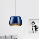 Urn Pendant Light Modernism Metal 1 Head Blue Ceiling Suspension Lamp, 12