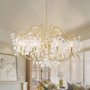 Crystal Gold Ceiling Chandelier Candelabra 3/6/8 Lights Countryside Pendant Lighting Fixture for Living Room