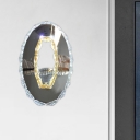 Oval Wall Mounted Light Modernism K9 Crystal LED Chrome Wall Sconce Lighting in Warm/White Light