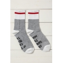 Unisex Casual COME SNUGGLE THIS MUGGLE Letter Printed Colorblock Socks
