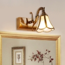 Metal Brass Vanity Lighting Blossom 1/2/3 Heads Retro Wall Sconce Light for Bathroom