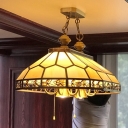 Faceted Restaurant Island Chandelier Colonial Opal Blown Glass 12 Heads Gold Hanging Ceiling Light