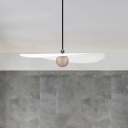 Flat Acrylic Drop Pendant Contemporary 1 Light White Pendulum Light for Dining Room