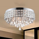 Sparkling Crystal Lighting Fixture Contemporary Round Ceiling Light Fixtures for Bedroom