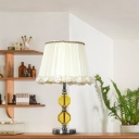 Vintage Octagonal Nightstand Lamp Single Bulb Beveled K9 Crystal Table Light in White