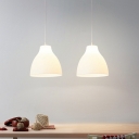 Domed Pendant Light Modern Acrylic 1 Head White Ceiling Suspension Lamp, 9