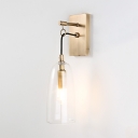Clear Glass Conical Wall Mount Lamp Modernist 1 Light Golden Sconce Light Fixture