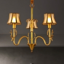 3/5/6 Bulbs Sputnik Ceiling Chandelier Colonial Gold Metal Hanging Light Kit with Elk