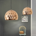 Gold Sphere Pendant Light Contemporary 1 Bulb Metal Suspended Lighting Fixture for Living Room