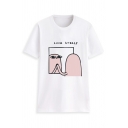 New Trendy LOVE URSELF Letter Printed Short Sleeve Crewneck Leisure Graphic T-Shirt