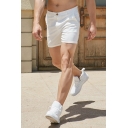Men's Simple Plain Zipper Fly Relaxed Fit Daily Shorts for Summer