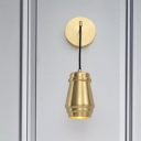 Metal Jar Wall Lighting Modernist 1 Bulb Brass Sconce Light Fixture with Curvy Arm