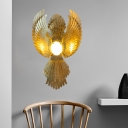 Metal Phoenix Wall Lamp Modernism 1 Bulb Sconce Light Fixture in Gold for Living Room