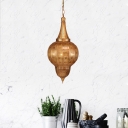 Brass 7 Lights Ceiling Chandelier Vintage Metal Globe Pendant Lighting for Dining Room