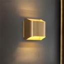 Minimalism Rectangular Sconce Metal 1 Bulb Wall Mount Light Fixture in Gold for Bedroom