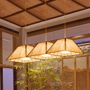 Asia 1 Bulb Pendant Lighting Beige Tapered Ceiling Hanging Light with Bamboo Shade