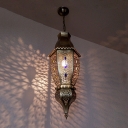1 Head Urn Shape Pendant Lighting Traditional Rust Metal Hanging Ceiling Lamp for Restaurant