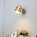 Metal Armed Sconce Modernist 1 Bulb Wall Mounted Light Fixture in Gold with Tubular Shade