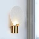 Water Glass Circular Wall Lighting Modernism 1 Head Sconce Light Fixture in Gold