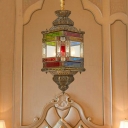 Brass Lantern Hanging Chandelier Vintage Metal 3 Heads Dining Room Ceiling Pendant Light