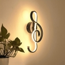 Minimalism LED Sconce Light White/Black/Coffee Curved Wall Mounted Lighting with Acrylic Shade, White/Warm Light