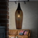 Urn Living Room Pendant Lamp Tradition Metal 1 Bulb Bronze Hanging Ceiling Light