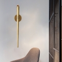 Metal Slender Vanity Lighting Modernism 1 Bulb Gold Sconce Light Fixture for Bedroom
