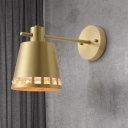 Contemporary 1 Bulb Wall Lighting Brass Conical Sconce Light Fixture with Metal Shade