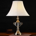 K9 Crystal White Table Light Flared Single Bulb Vintage Night Lamp for Living Room