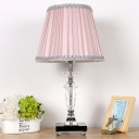 1 Head Dining Room Table Light Modern Blue/Pink Small Desk Lamp with Flared Fabric Shade
