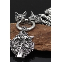 New Fashion Street Boys Viking Odin Crow Stainless Steel Necklace