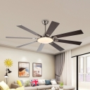 Retro Round 8 Blades Hanging Ceiling Fan Lamp 60
