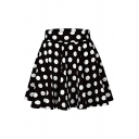 Cute Girls High Waist Polka Dot Pattern Short Pleated A-Line Skirt